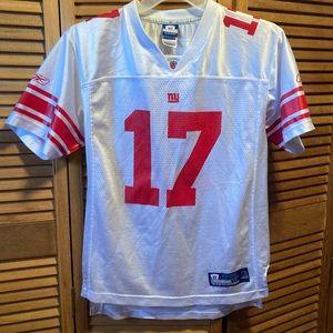 Reebok NY Giants Burress #17 White & Red Football Jersey